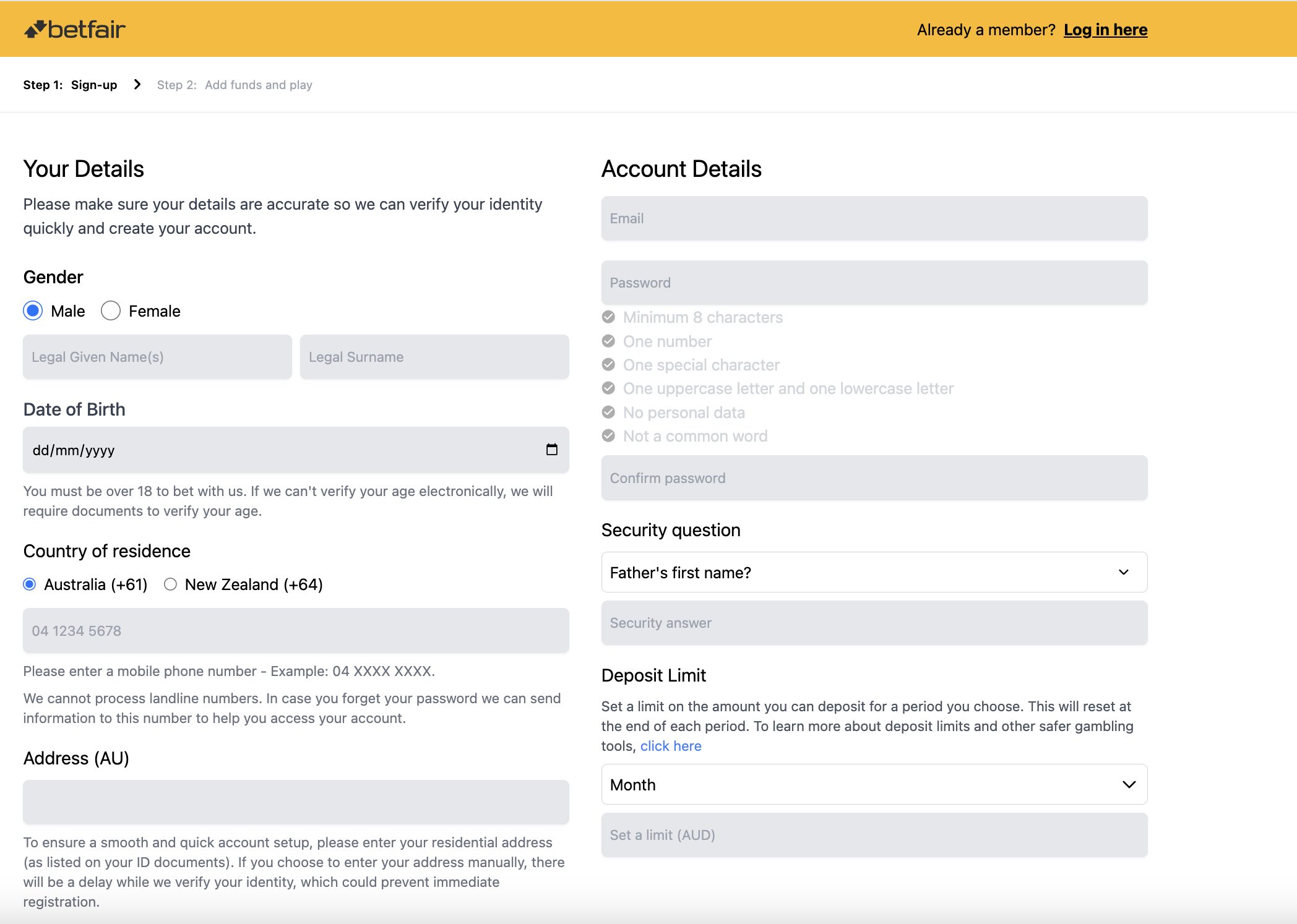 Betfair Sign Up